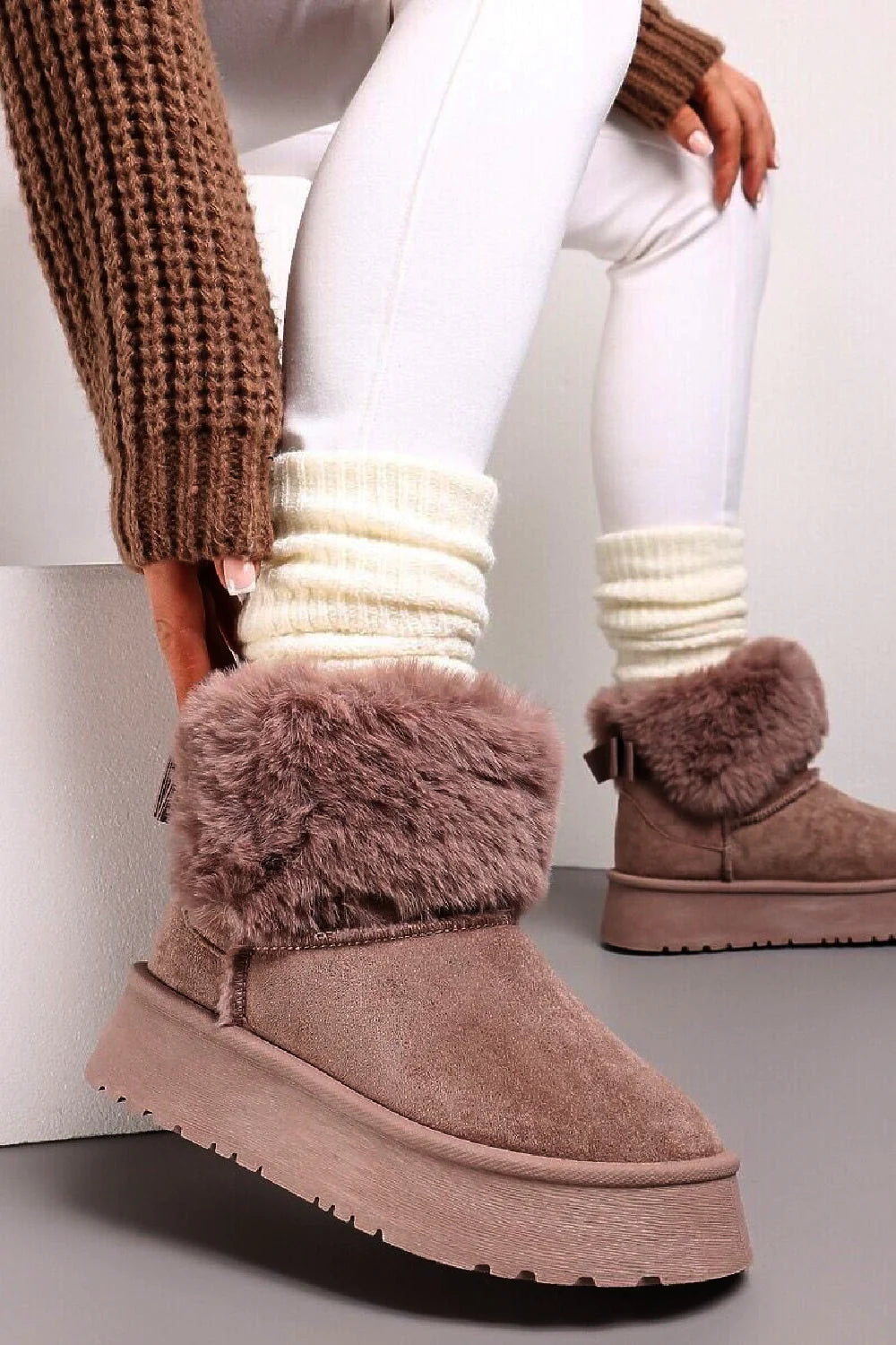 Fur trim ankle boots 2025 uk