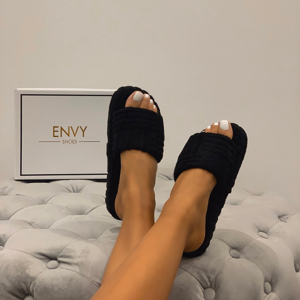 DIDI NUDE BUCKLE SLIDERS – Envy Shoes UK